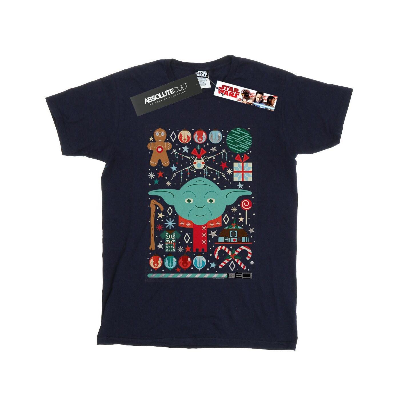 Image of Yoda Christmas Tshirt Damen Marine S
