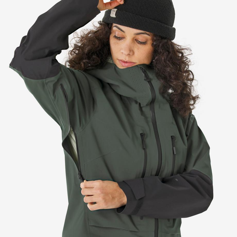 SIMOND  Veste de ski de randonnée imperméable femme, Wilder kaki 