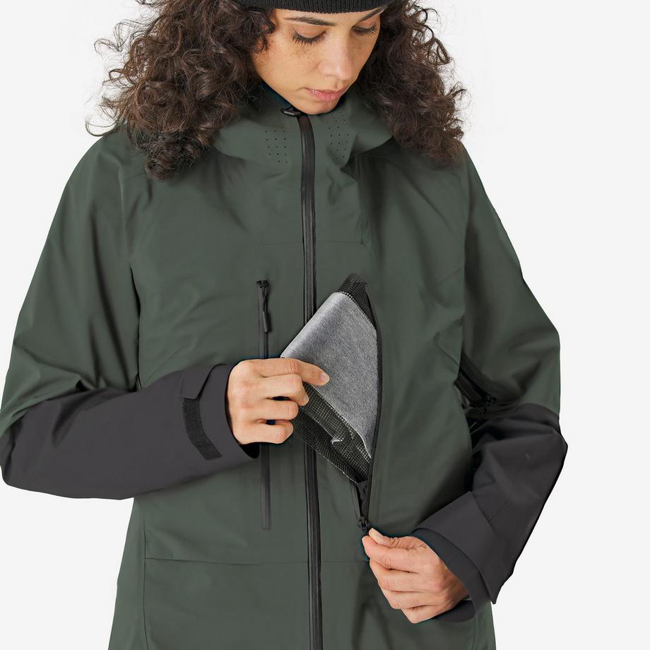 SIMOND  Veste de ski de randonnée imperméable femme, Wilder kaki 