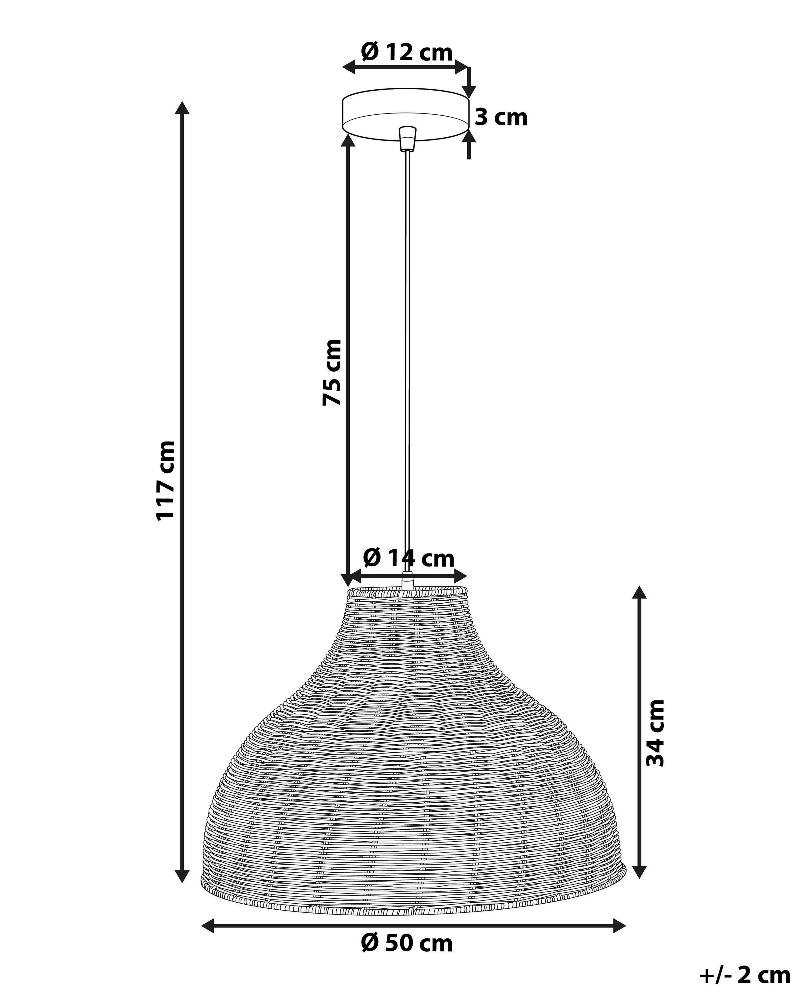 Beliani Lampe suspension en Rotin Traditionnel MILLIAN  