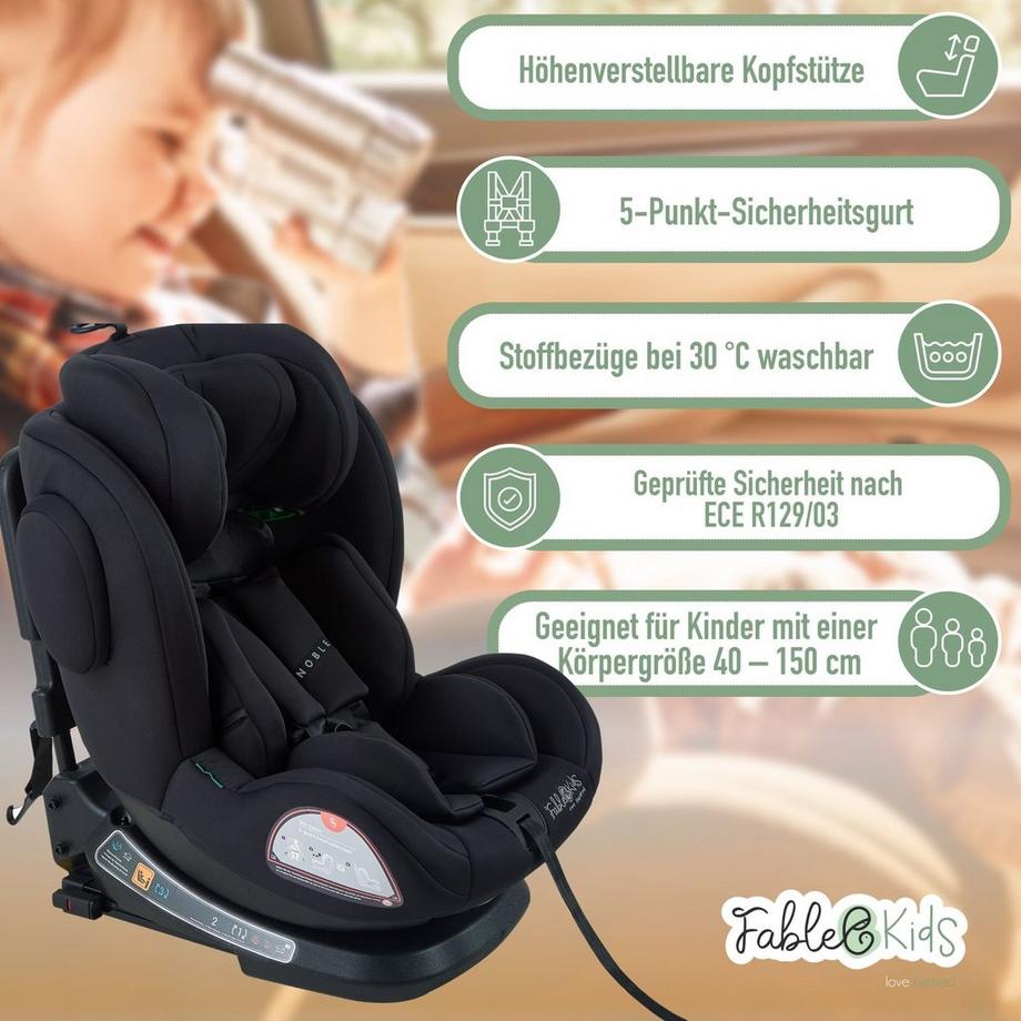 FableKids  Seggiolino auto per bambini Ruotabile a 360° Isofix 