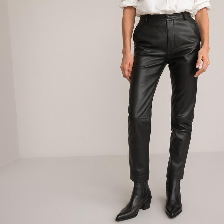 La Redoute Collections Pantalon Droit en Cuir  