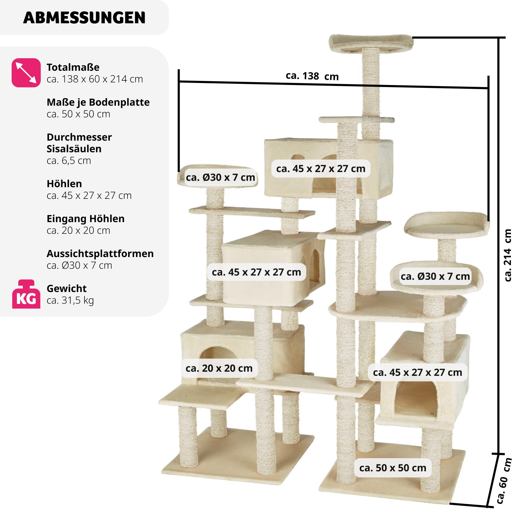 Tectake  Arbre à Chat Entissar 214 cm 