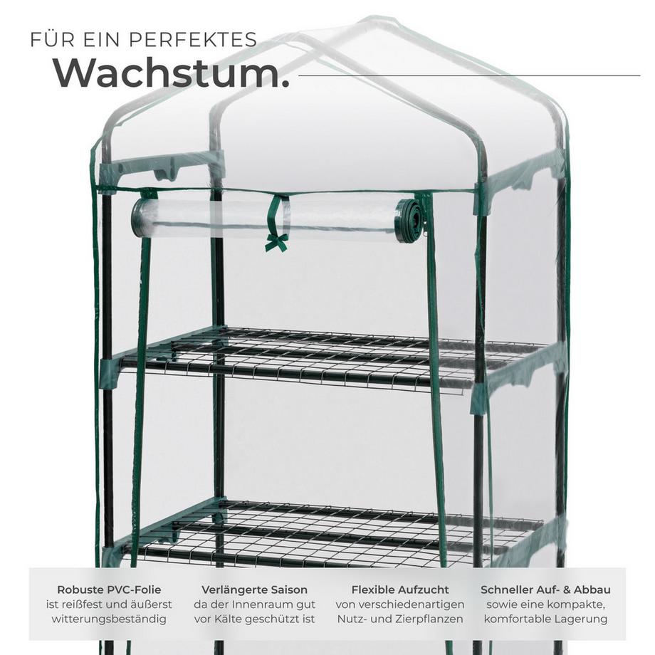 Tectake  Serre de balcon  0,36 m³ sur roulettes 