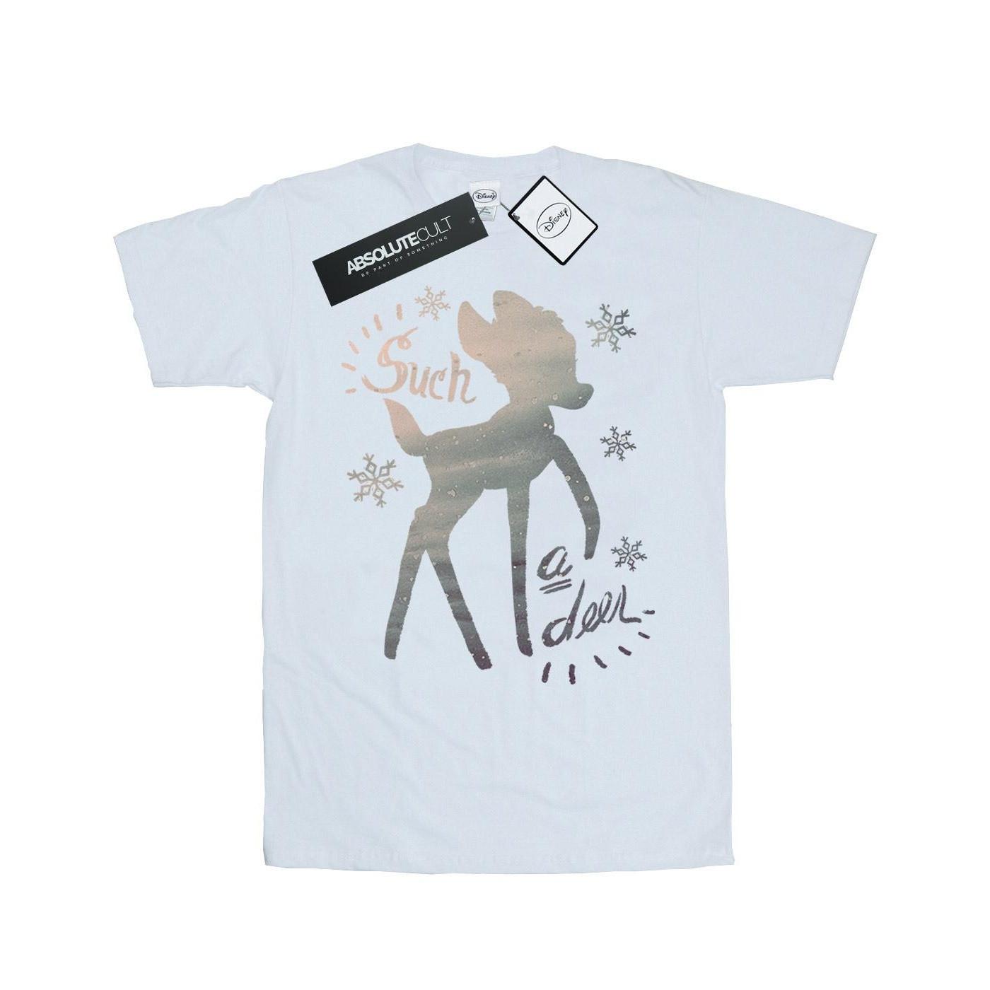 Image of Bambi Winter Deer Tshirt Damen Weiss L