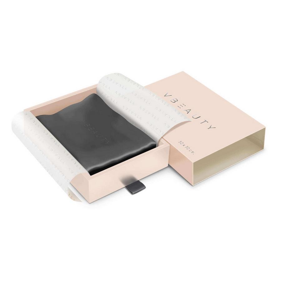 VBEAUTY Premium Taie d'Oreiller en Soie Anthracite  