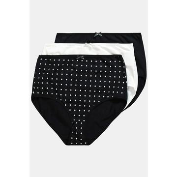 Maxislips, 3er-Pack, Punkte / einfarbig, High Waist