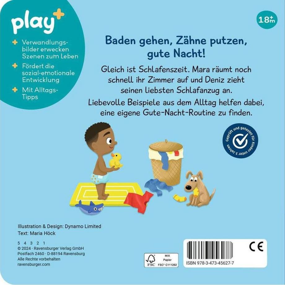 Ravensburger Play+ Mein erstes Schiebebuch: Gute Nacht Höck, Maria; Dynamo Limited (Illustrationen) Couverture rigide 
