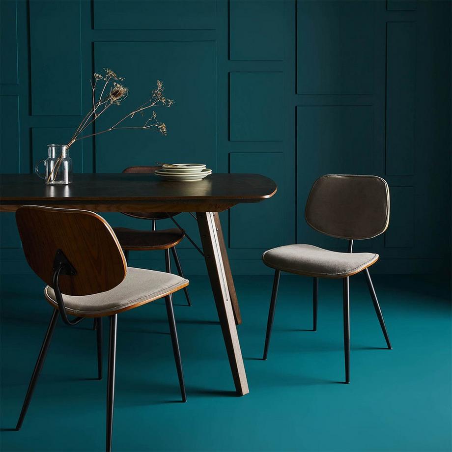 Calicosy Lot de 2 Chaises en Velours avec Finition Bois - Olympia  