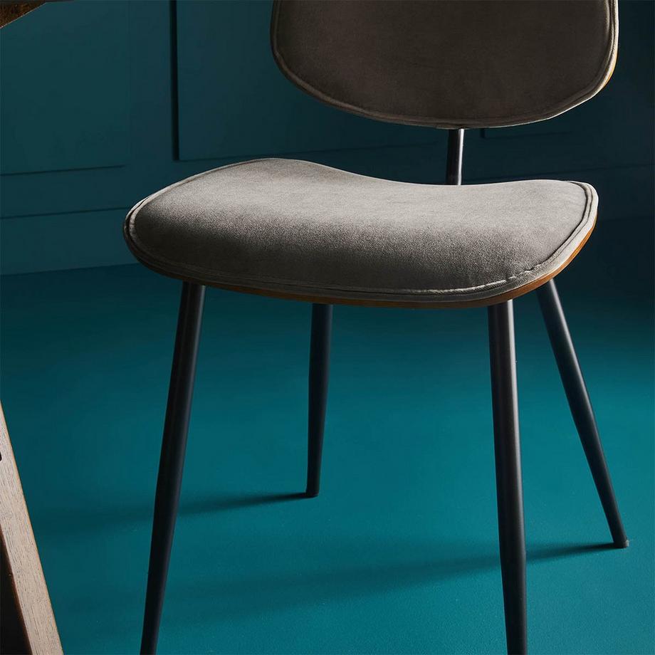 Calicosy Lot de 2 Chaises en Velours avec Finition Bois - Olympia  