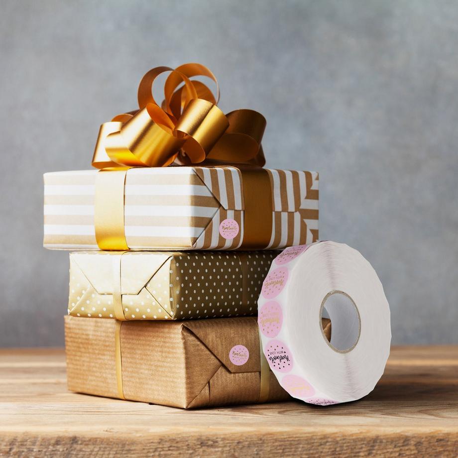 B2X Mit Liebe handgefertigte Aufkleber, 2500 Stück  