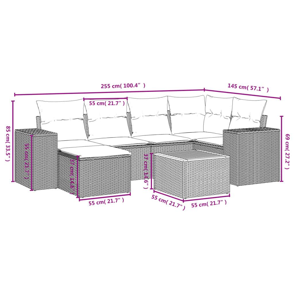 VidaXL Ensemble de canapés de jardin rotin synthétique  