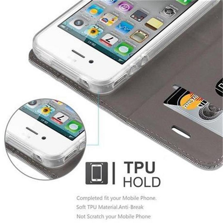 Cadorabo  Housse compatible avec Apple iPhone 4 / 4S - Coque de protection avec fermeture magnétique, fonction de support et compartiment pour carte 