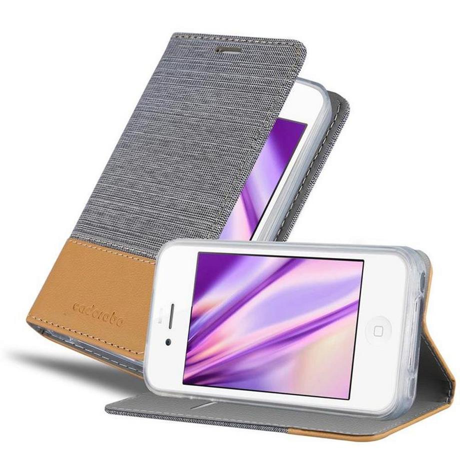 Cadorabo  Housse compatible avec Apple iPhone 4 / 4S - Coque de protection avec fermeture magnétique, fonction de support et compartiment pour carte 