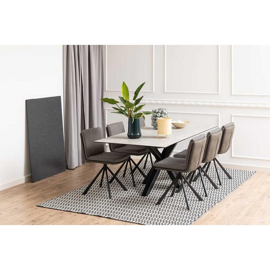 mutoni Table de salle à manger Triple-X céramique gris clair 200  