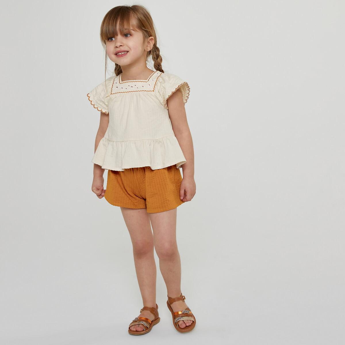 Image of Set Aus Bluse Und Shorts Unisex Beige 102