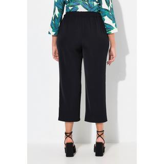 Ulla Popken  Pantalon 7/8 à taille élastique, cordon de serrage et pinces 