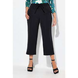 Ulla Popken  Pantalon 7/8 à taille élastique, cordon de serrage et pinces 