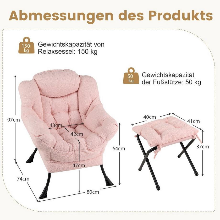 Northix Relaxsessel mit Ottomane  