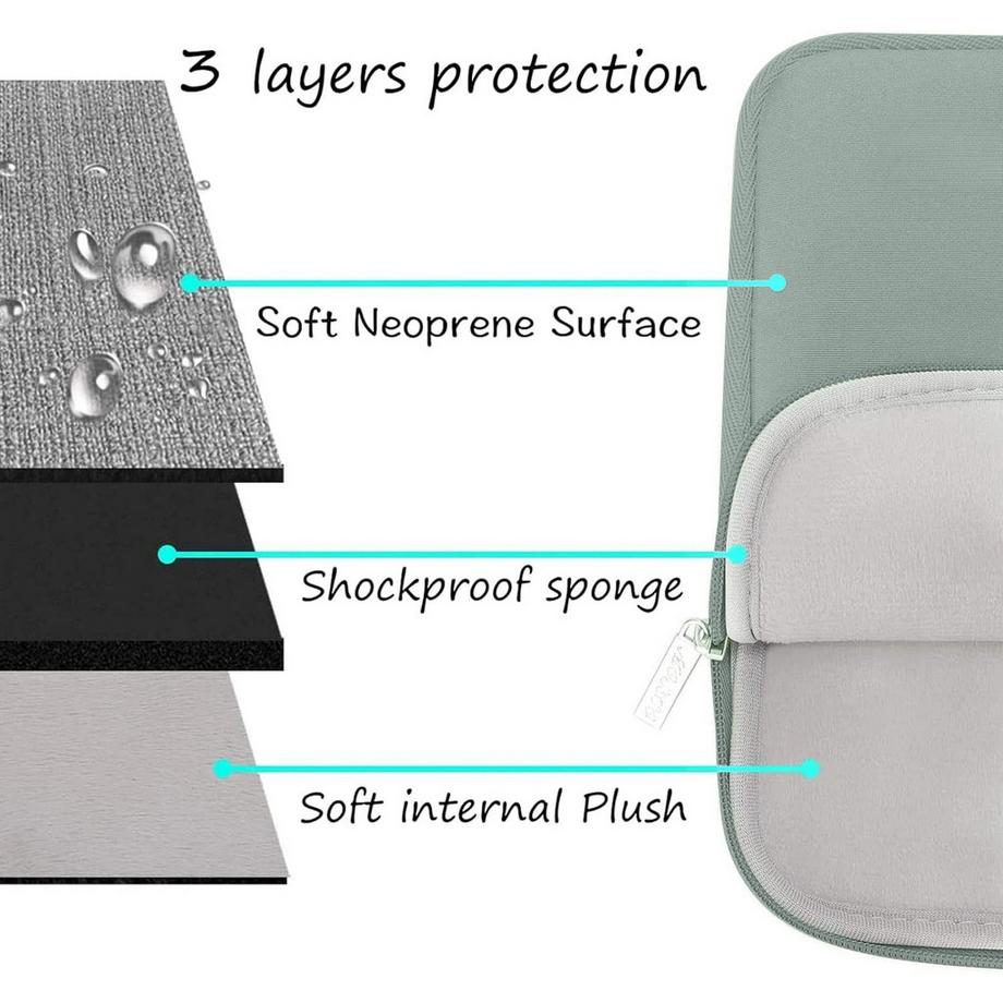 Only-bags.store Housse en néoprène pour ordinateur portable avec petite pochette  