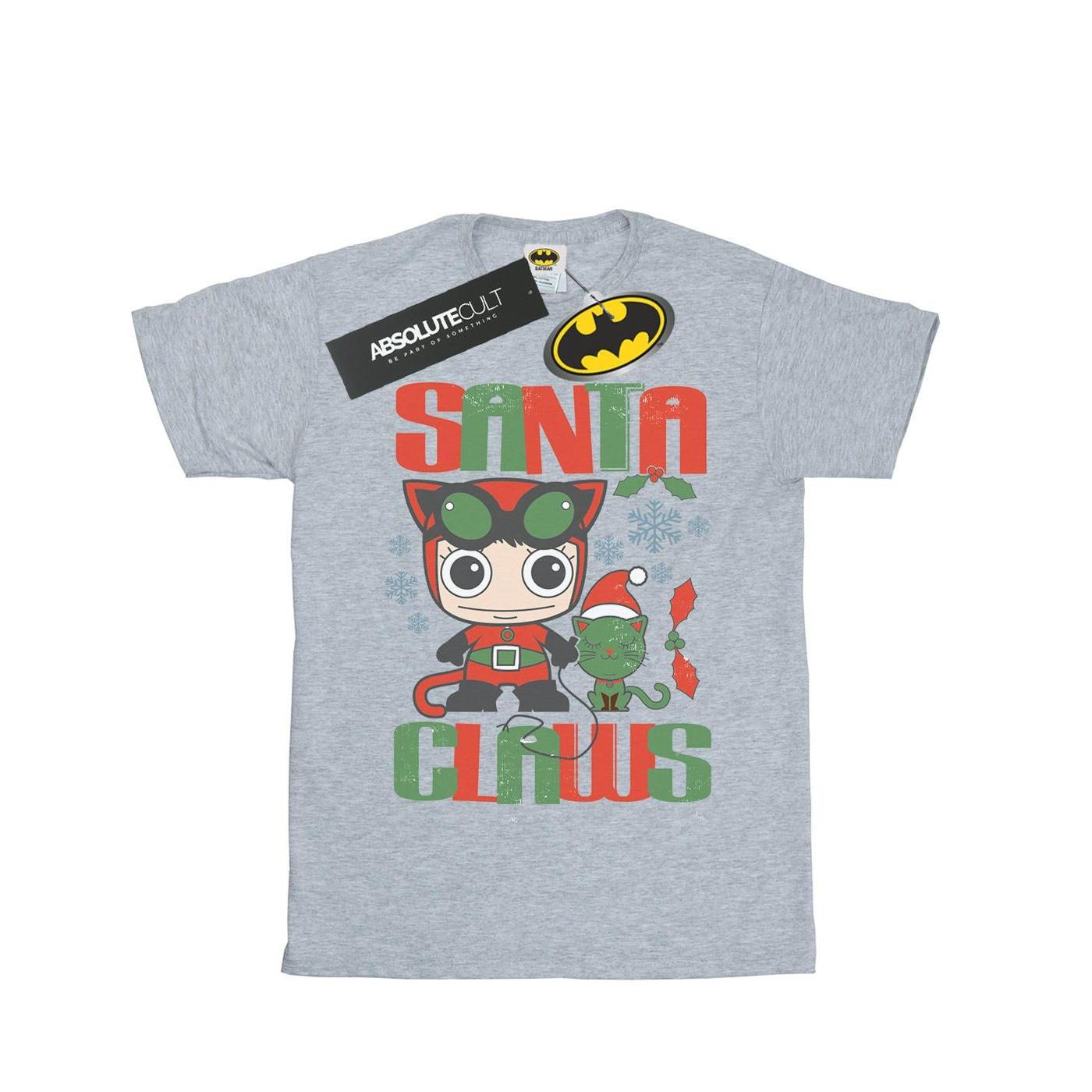 Image of Chibi Catwoman Santa Claws Tshirt Jungen Grau 116