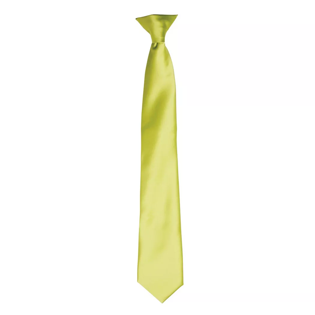 PREMIER - SatinKrawatte zum Anklipsen, für Herren, Limone, One Size