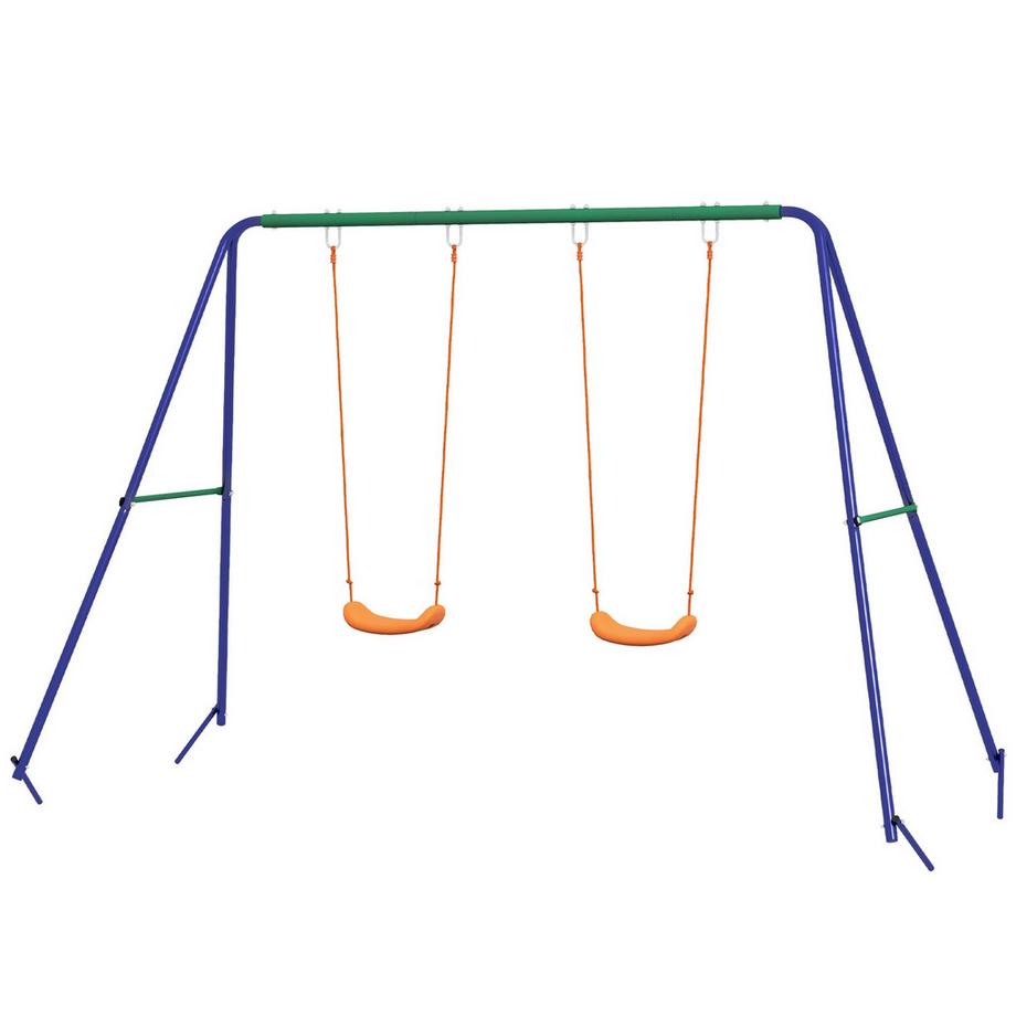 Northio  Kinderschaukel-Set, Schaukelgestell Mit 2 Schaukeln, Schaukelgerüst, Gartenschaukel Für Zwei Kinder 3-8 Jahre, Stahl, 2,69 X 1,6 X 1,8 M 