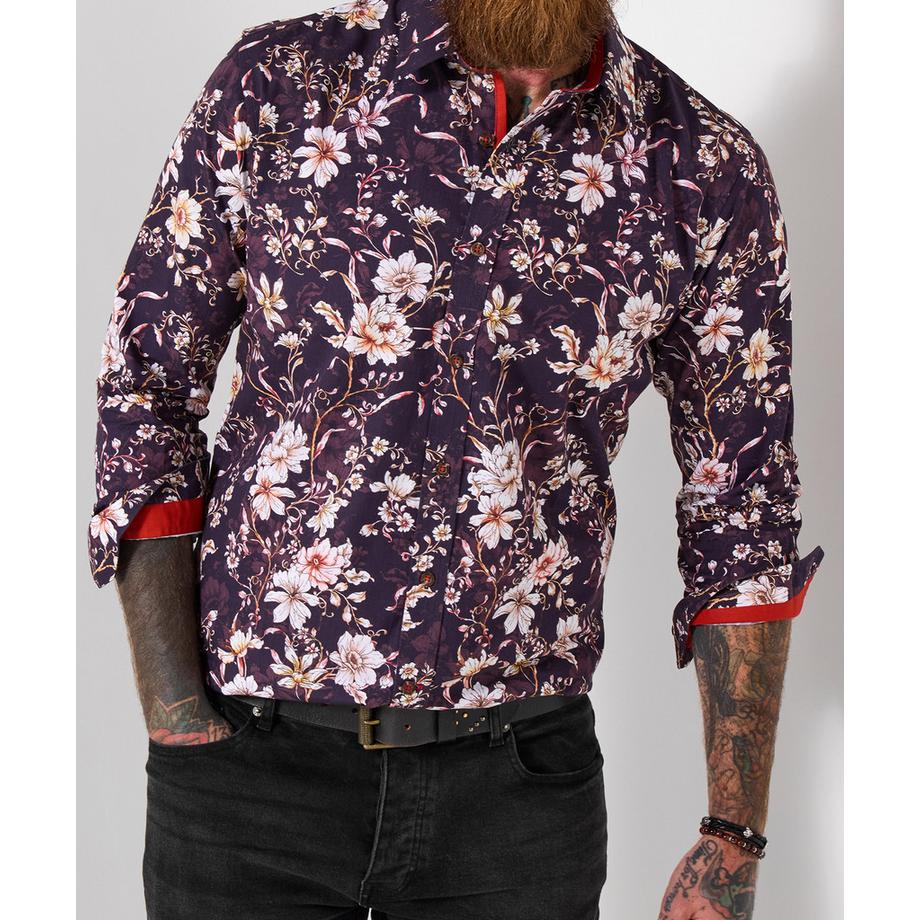 Joe Browns Camicia Floreale Maniche Lunghe con Bordo a Contrasto  