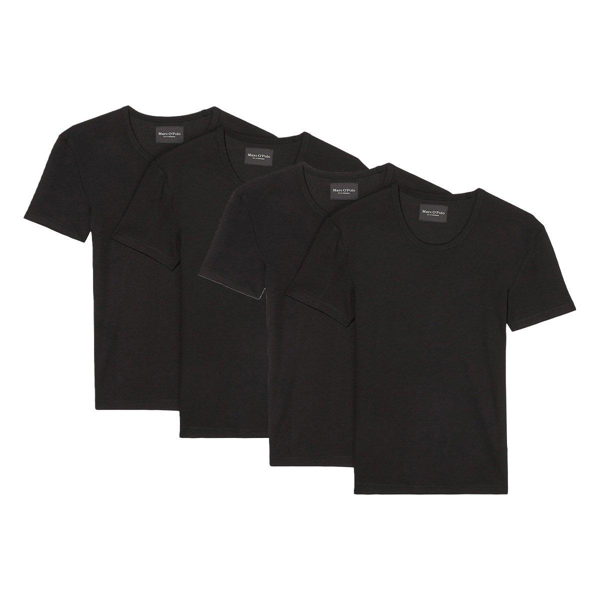 Image of 4er Pack Iconic Rib Organic Cotton - Unterhemd Shirt Langarm Herren Schwarz XXL