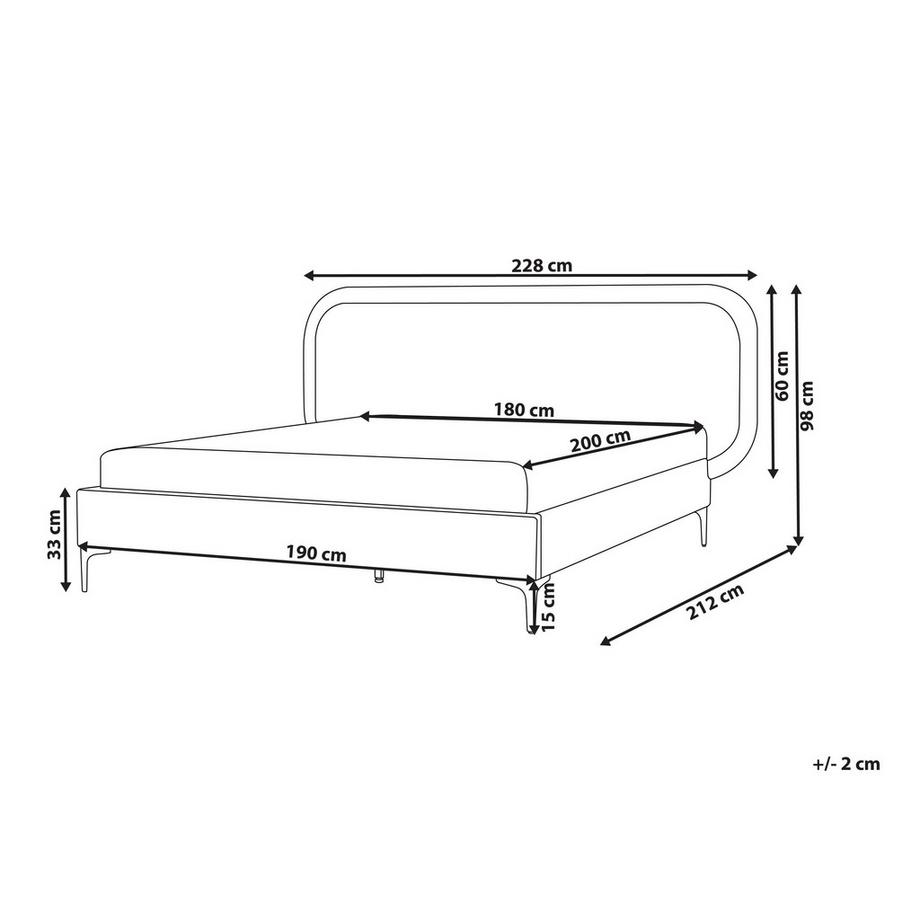 Beliani Letto en Velluto  SUZETTE  