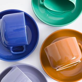 La Redoute Intérieurs Set aus 4 Tassen und Untertassen aus Steingut  