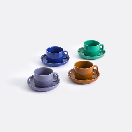 La Redoute Intérieurs Set aus 4 Tassen und Untertassen aus Steingut  