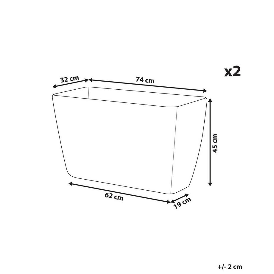Beliani Set di 2 vasi per piante en Fibra d'argilla Scandinavo BARIS  