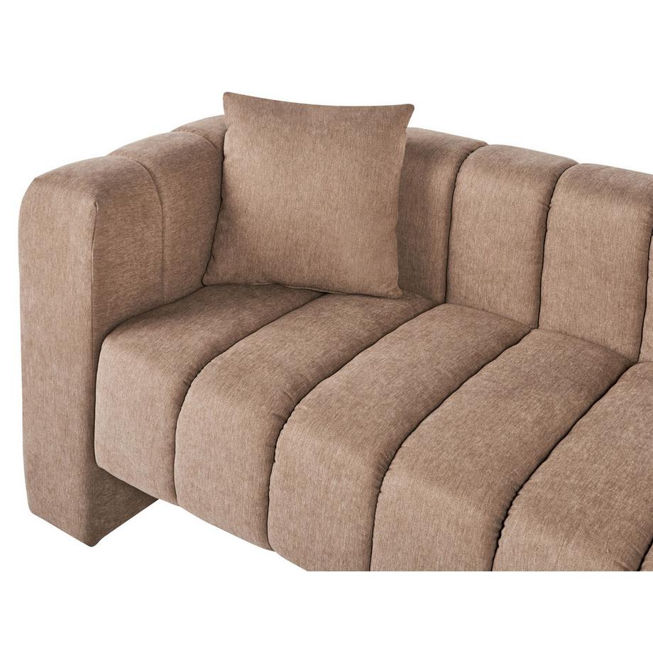 Beliani Linksseitige Chaiselounge aus Stoff Glamourös LANNILS  