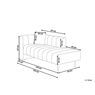 Beliani Chaise longue côté gauche en Polyester Glamour LANNILS  