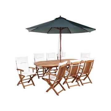 Ensemble de salle à manger de jardin pour 8 personnes en Acacia Rustique MAUI II