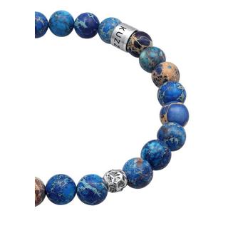 Kuzzoi  Bracelet Hommes Beads Tendance Boules Avec Agate Bleu 