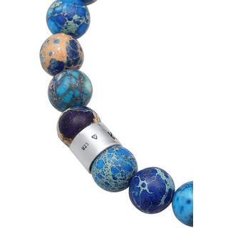 Kuzzoi  Bracelet Hommes Beads Tendance Boules Avec Agate Bleu 