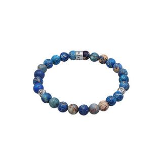 Kuzzoi  Bracelet Hommes Beads Tendance Boules Avec Agate Bleu 