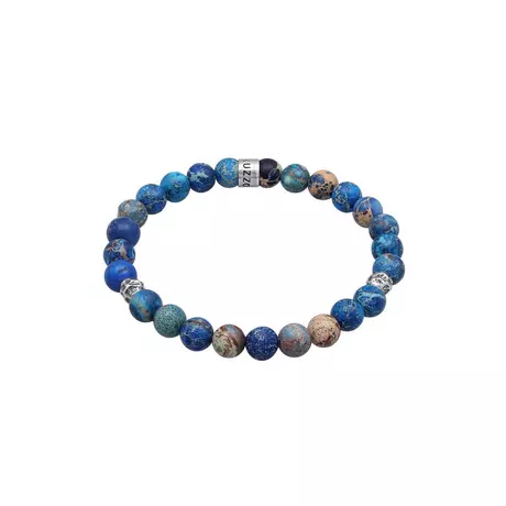 Kuzzoi Armband Achat Perlen MANOR Beads Blau | online kaufen 