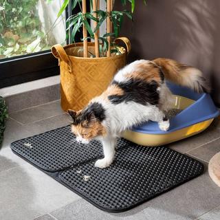 InnovaGoods Tapis de sable pour chat - noir - 60 x 43 cm  