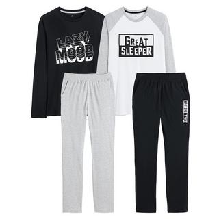 La Redoute Collections  Lot de 2 pyjamas en coton avec message imprimé 