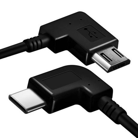 Avizar  USB-C / Micro USB Adapterkabel Schwarz 