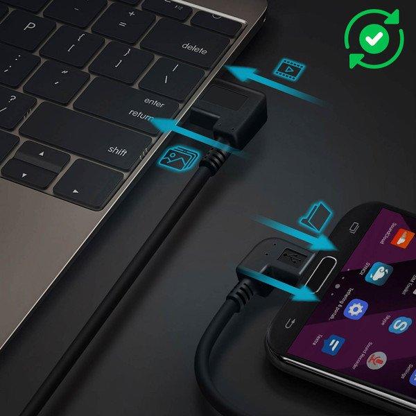 Avizar  USB-C / Micro USB Adapterkabel Schwarz 