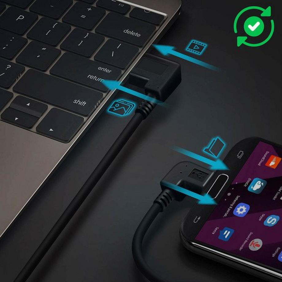 Avizar  USB-C / Micro USB Adapterkabel Schwarz 