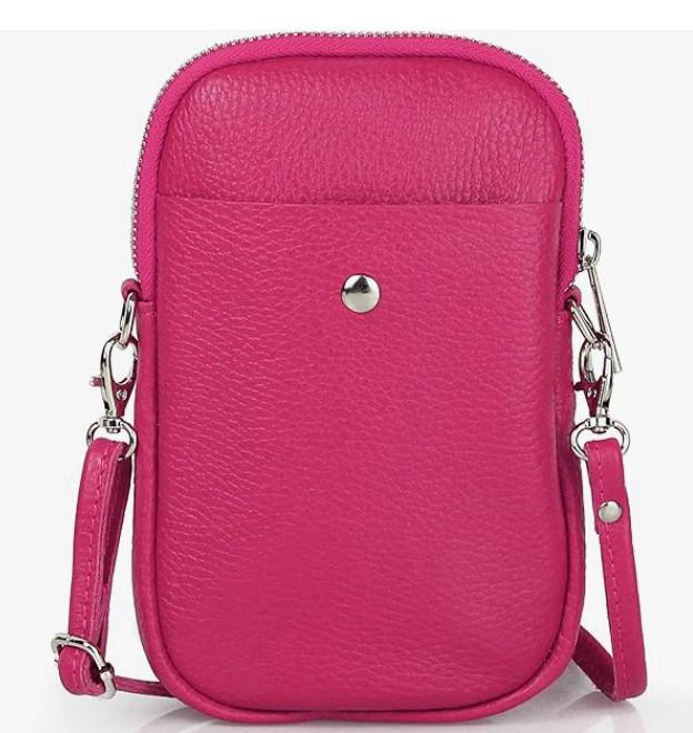 Only-bags.store Kleine Leder-Umhängetasche, Handtasche Handy echtes Leder, Crossbody-Umhängetasche Kleine Leder-Umhängetasche, Handtasche Handy echtes Leder, Crossbody-Umhängetasche 