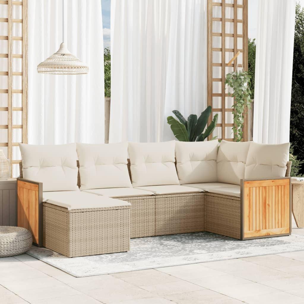 VidaXL set divano da giardino Polirattan  