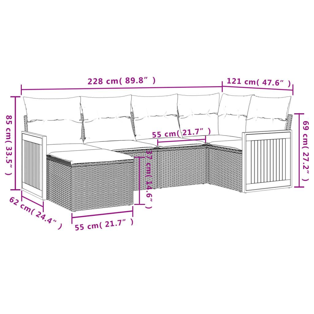 VidaXL set divano da giardino Polirattan  