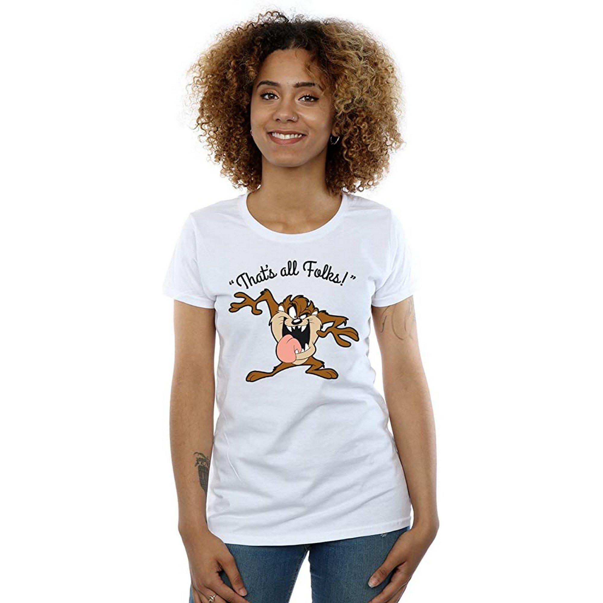 Image of That's All Folks Tshirt Damen Weiss L