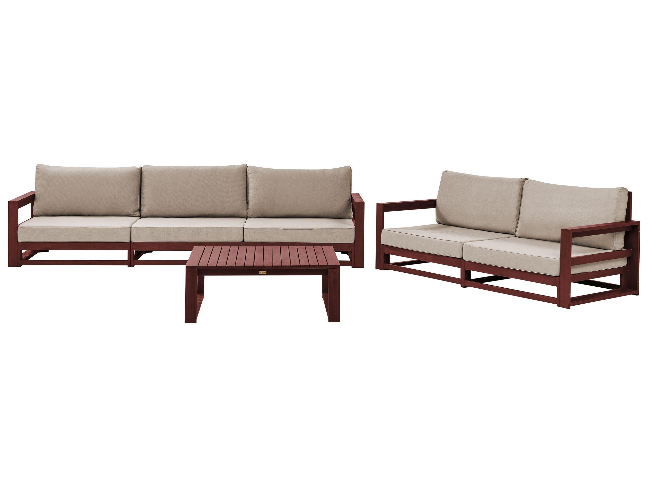 Beliani Lounge Set mit Tisch aus Akazienholz Modern TIMOR  